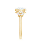 Rosec Jewels-Oval Cut Moissanite Flower Engagement Ring in Split Shank