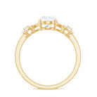 Rosec Jewels-Oval Cut Moissanite Flower Engagement Ring in Split Shank