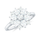 Womens Moissanite Flower Engagement Ring with Certificate D-VS1 - Rosec Jewels