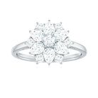 Womens Moissanite Flower Engagement Ring with Certificate D-VS1 - Rosec Jewels
