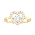 1 CT Round Cut Zircon Heart Engagement Ring with Halo AAAA - Rosec Jewels