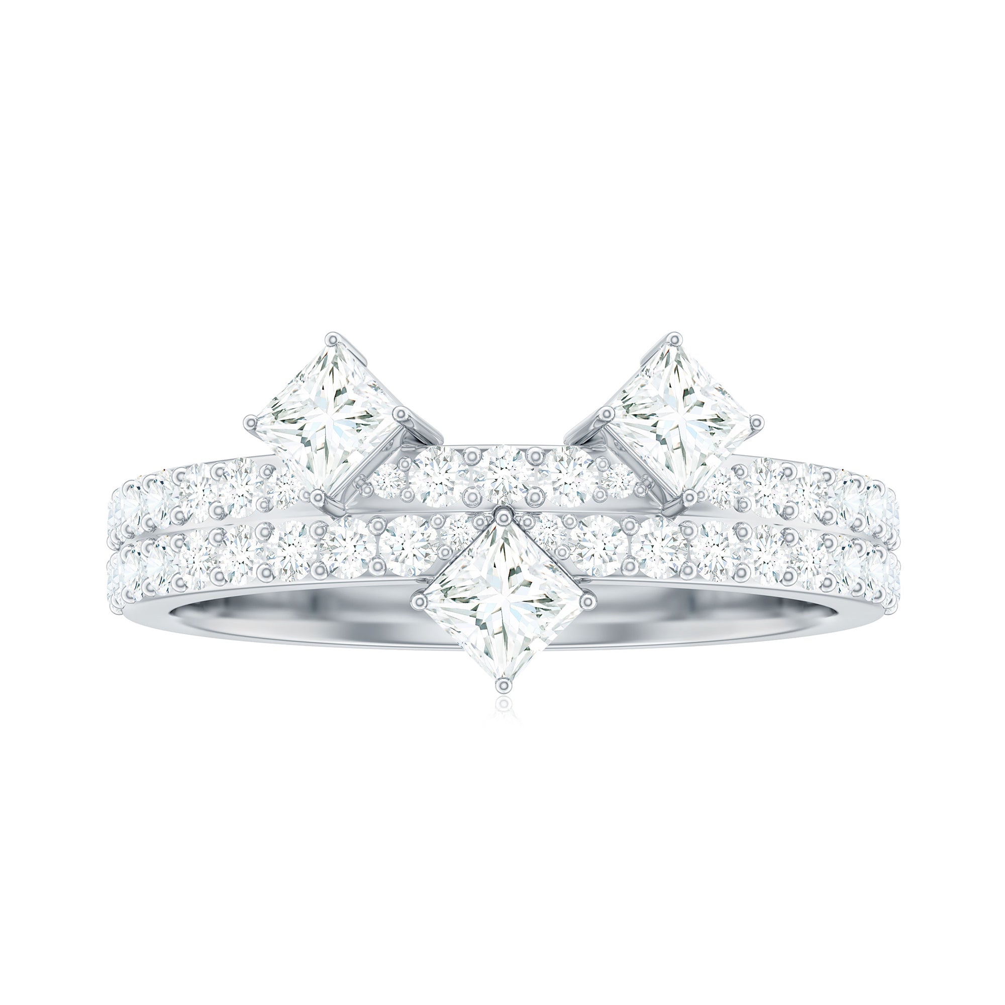 1.50 CT Designer Zircon Band Ring in Prong Setting AAAA - Rosec Jewels