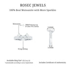 1.50 CT Round and Princess Moissanite Designer Band Ring Moissanite - ( D-VS1 ) - Color and Clarity - Rosec Jewels