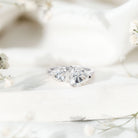 Rosec Jewels-Heart Shape Moissanite Two Stone Cuff Ring