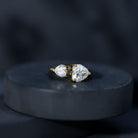 Rosec Jewels-Heart Shape Moissanite Two Stone Cuff Ring