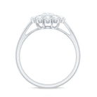 Rosec Jewels-Oval Cut Moissanite Halo Engagement Ring with Split Shank