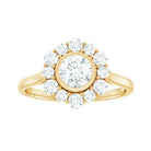 1.50 CT Bezel Set Zircon Statement Halo Engagement Ring AAAA - Rosec Jewels