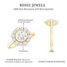 Round Moissanite Statement Engagement Ring with Halo D-VS1 - Rosec Jewels