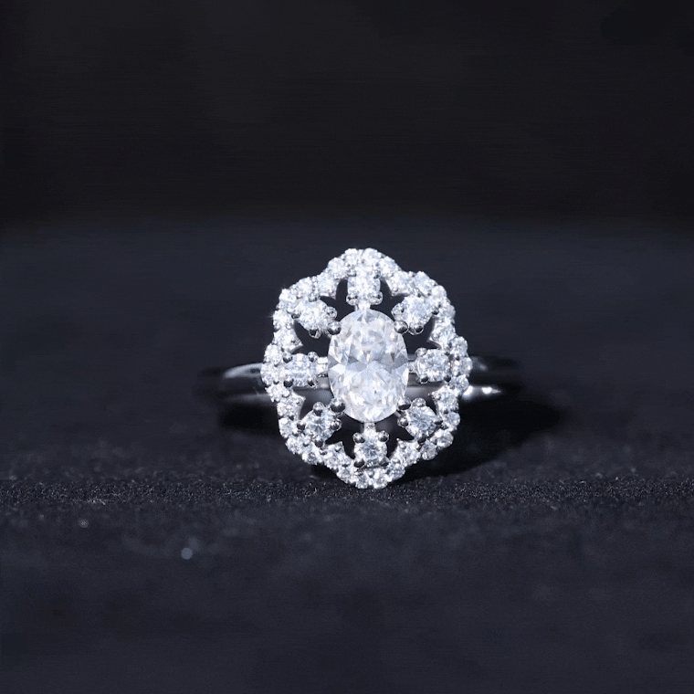 2 CT Moissanite Vintage Engagement Ring in Gold Moissanite - ( D-VS1 ) - Color and Clarity - Rosec Jewels