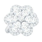 5.50 CT Oval and Round Cut Zircon Floral Statement Ring AAAA - Rosec Jewels