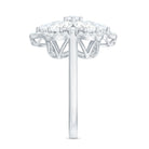 5.50 CT Oval and Round Cut Zircon Floral Statement Ring AAAA - Rosec Jewels