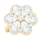 5.50 CT Oval and Round Cut Zircon Floral Statement Ring AAAA - Rosec Jewels