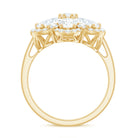 5.50 CT Oval and Round Cut Zircon Floral Statement Ring AAAA - Rosec Jewels