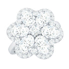 Certified Moissanite Huge Flower Engagement Ring D-VS1 - Rosec Jewels