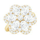 Certified Moissanite Huge Flower Engagement Ring D-VS1 - Rosec Jewels