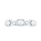 Rosec Jewels-Oval and Round Certified Moissanite Half Eternity Ring