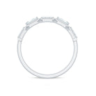 Certified Moissanite Geometric Half Eternity Ring D-VS1 - Rosec Jewels