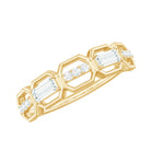 Certified Moissanite Geometric Half Eternity Ring D-VS1 - Rosec Jewels