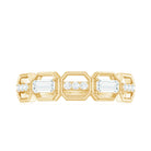 Certified Moissanite Geometric Half Eternity Ring D-VS1 - Rosec Jewels