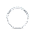 Baguette Cut Moissanite Minimalist Half Eternity Ring D-VS1 - Rosec Jewels