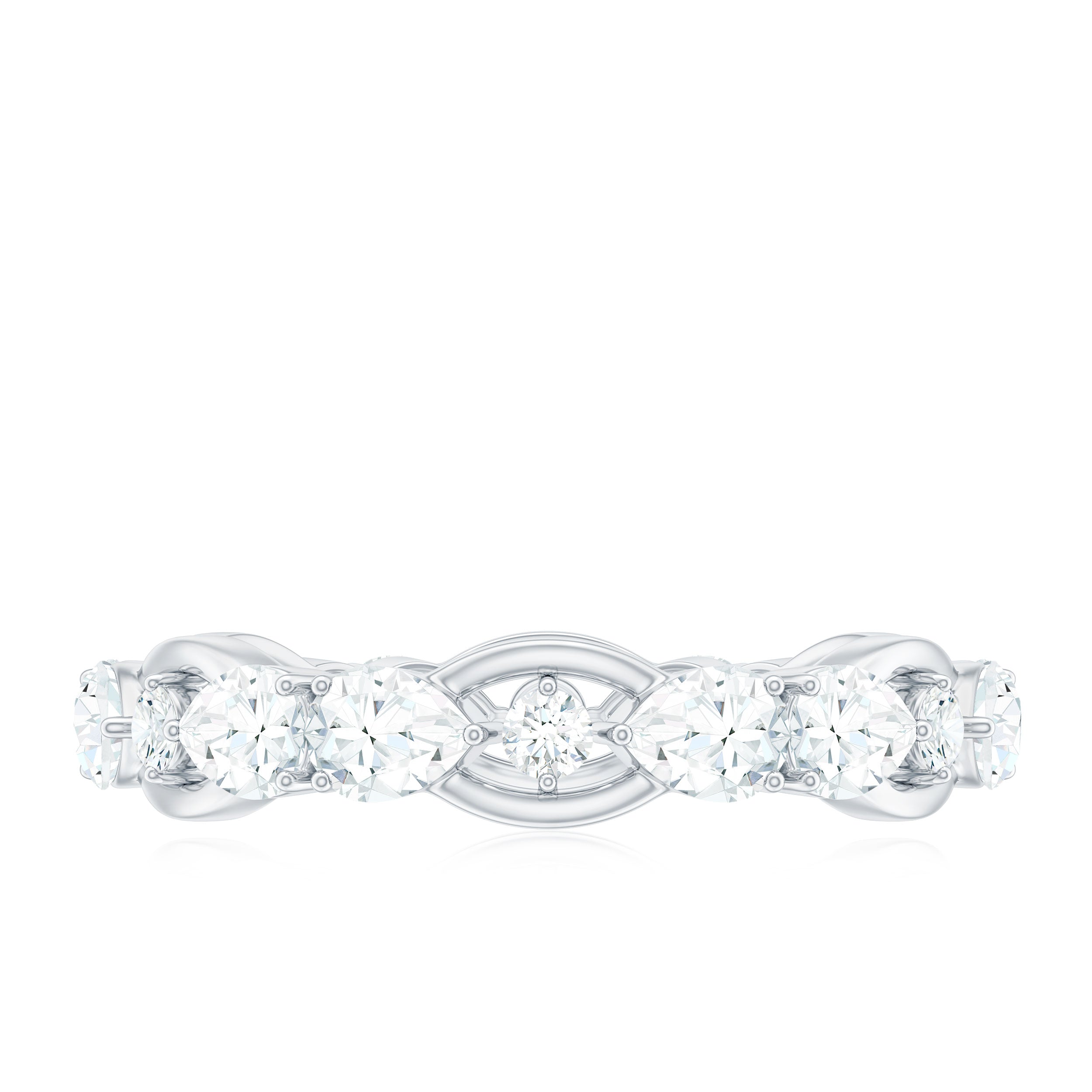 Certified Moissanite Designer Wedding Band D-VS1 - Rosec Jewels