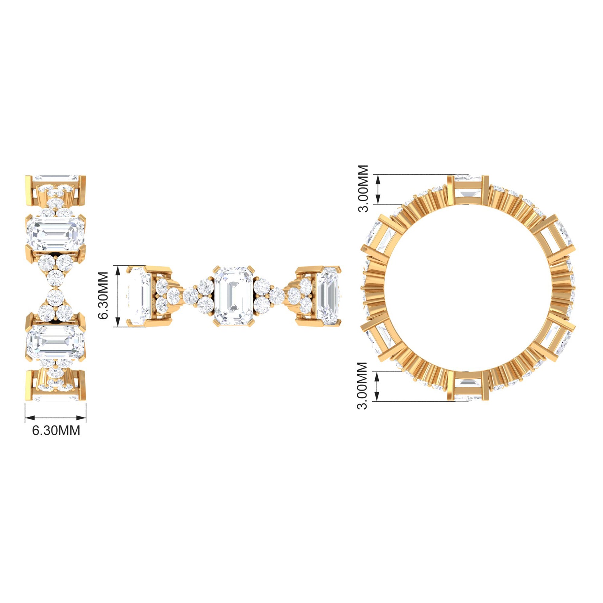 7 CT Designer Zircon Eternity Ring in Prong Setting AAAA - Rosec Jewels