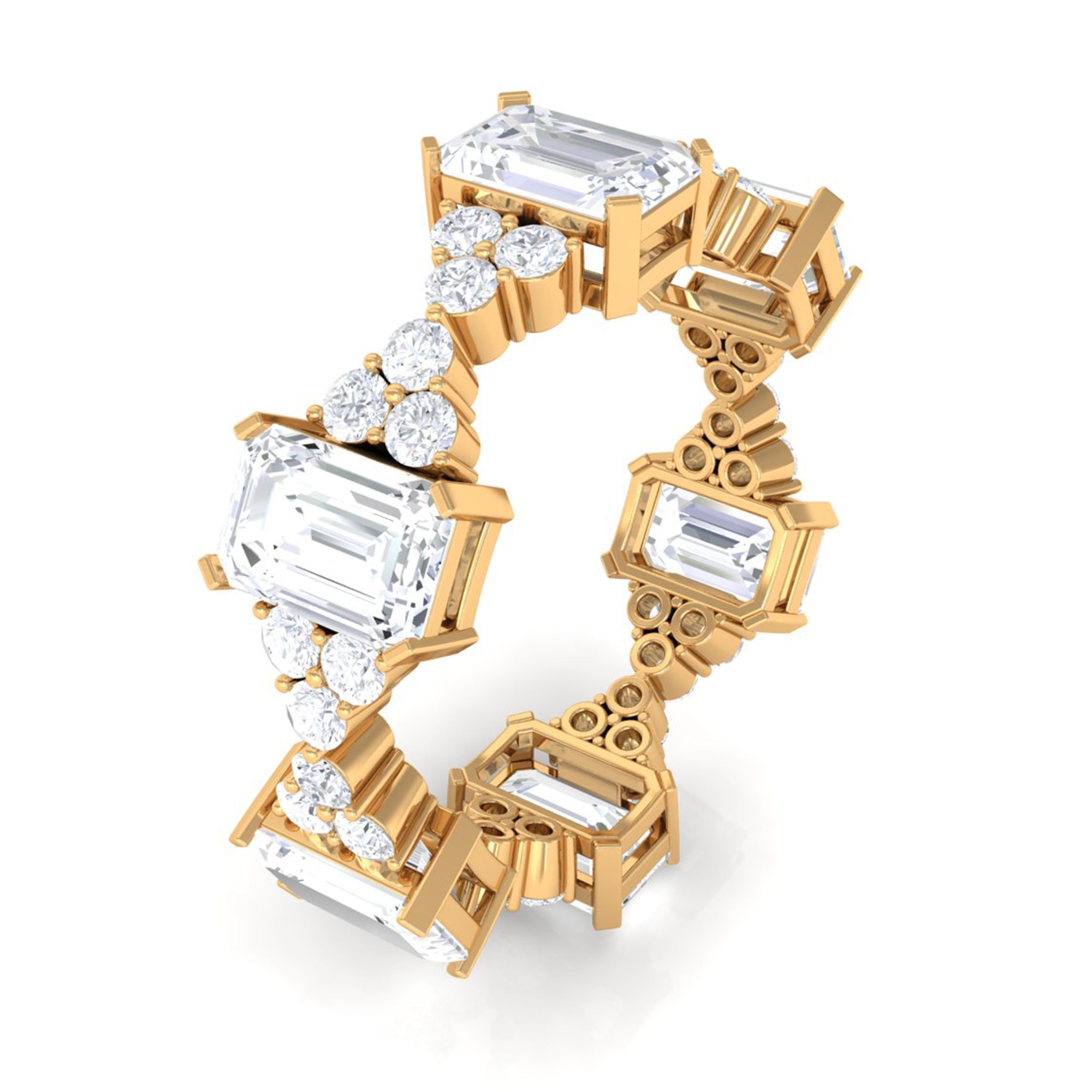 7 CT Designer Zircon Eternity Ring in Prong Setting AAAA - Rosec Jewels