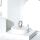 Certified Moissanite Two Row Wedding Band Ring D-VS1 - Rosec Jewels