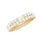 Certified Moissanite Two Row Wedding Band Ring D-VS1 - Rosec Jewels