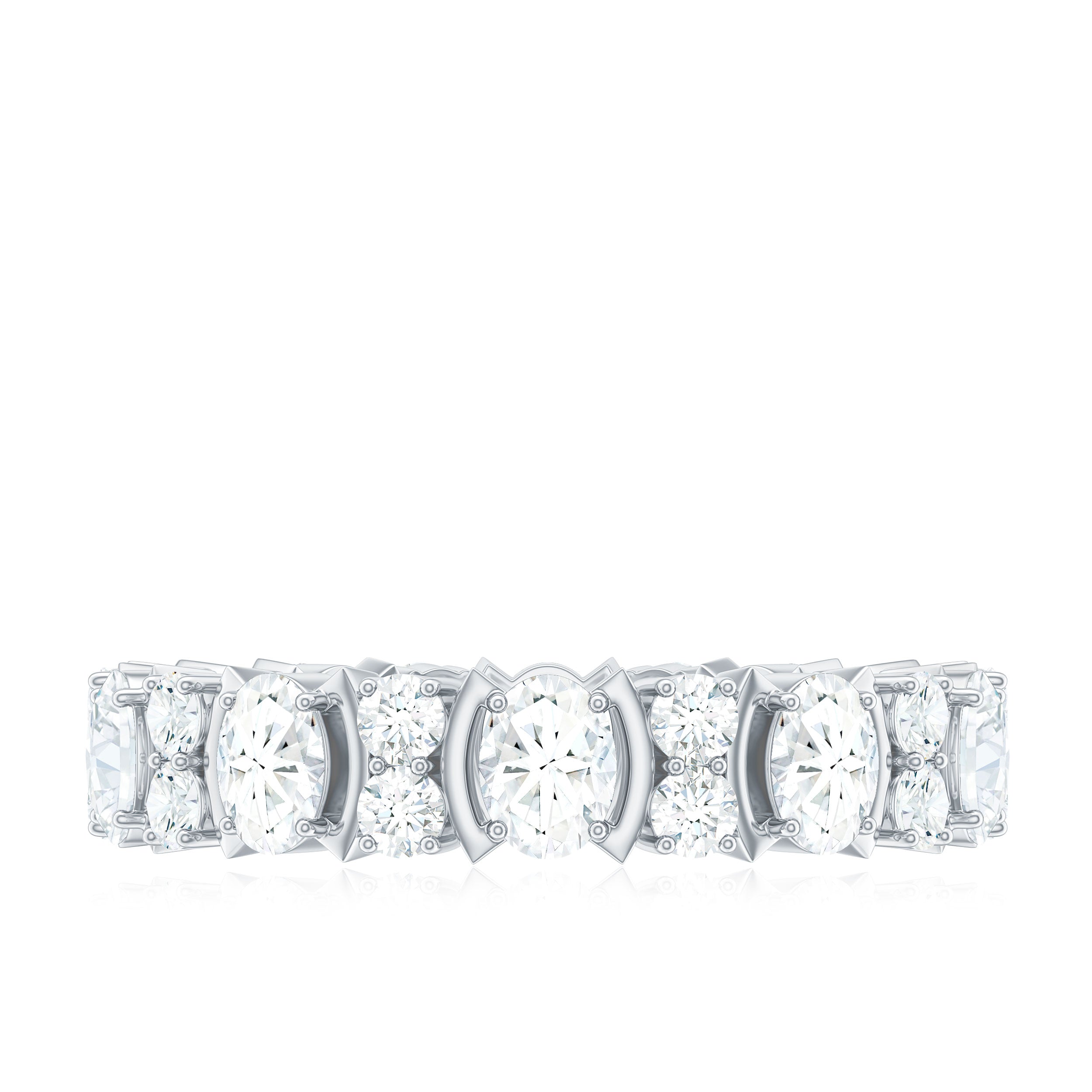 Rosec Jewels-Oval Cut Moissanite Full Eternity Wedding Band