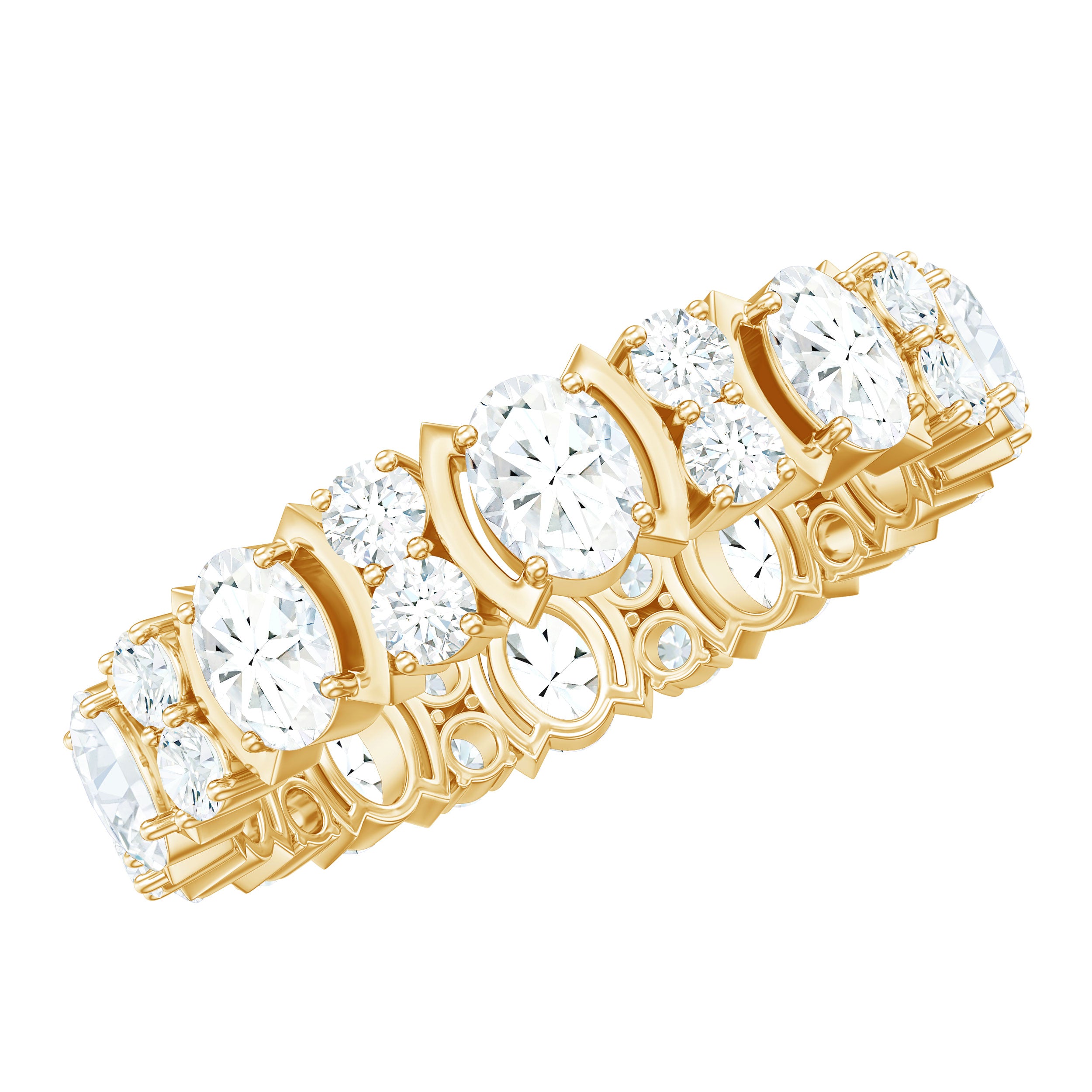 Rosec Jewels-Oval Cut Moissanite Full Eternity Wedding Band