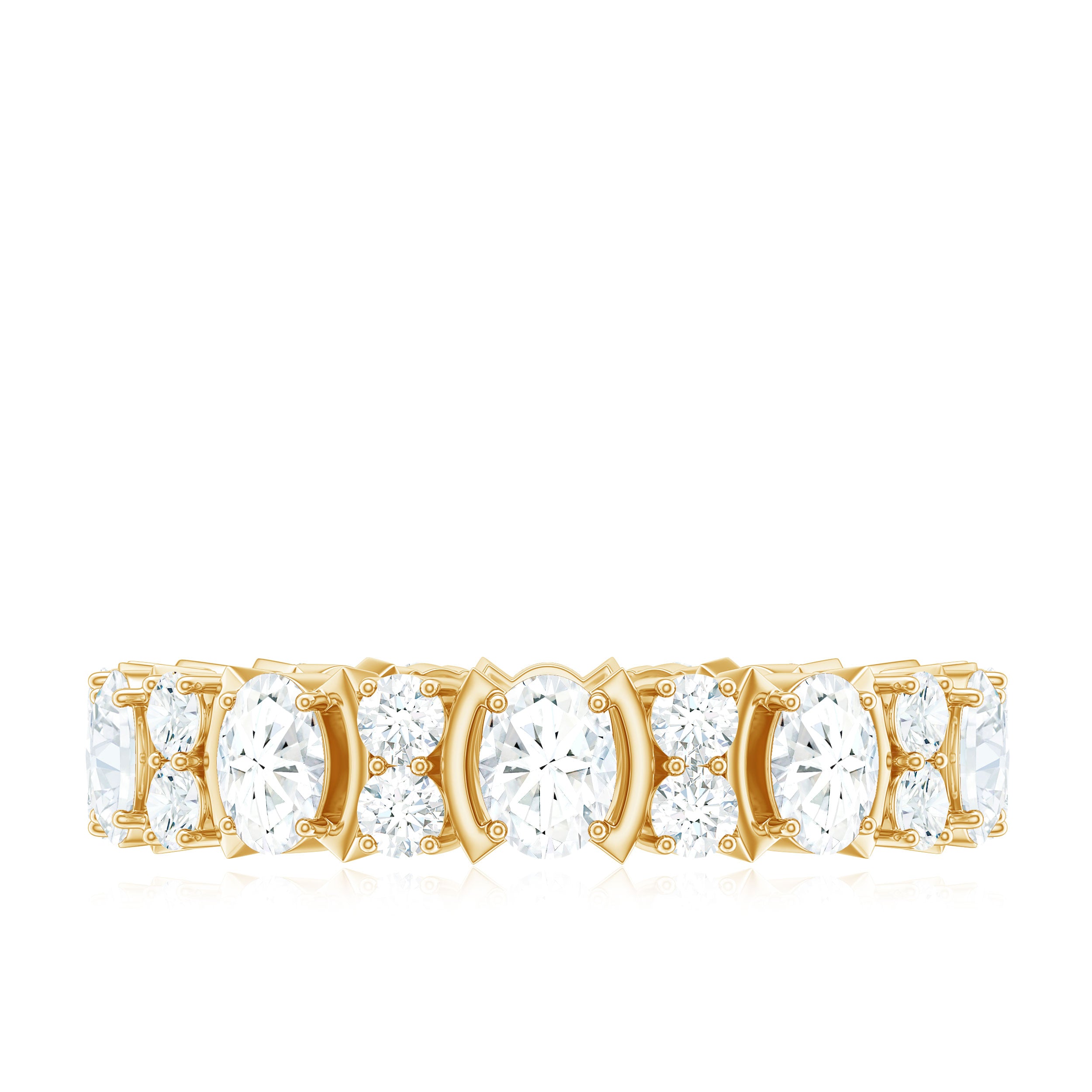 Rosec Jewels-Oval Cut Moissanite Full Eternity Wedding Band
