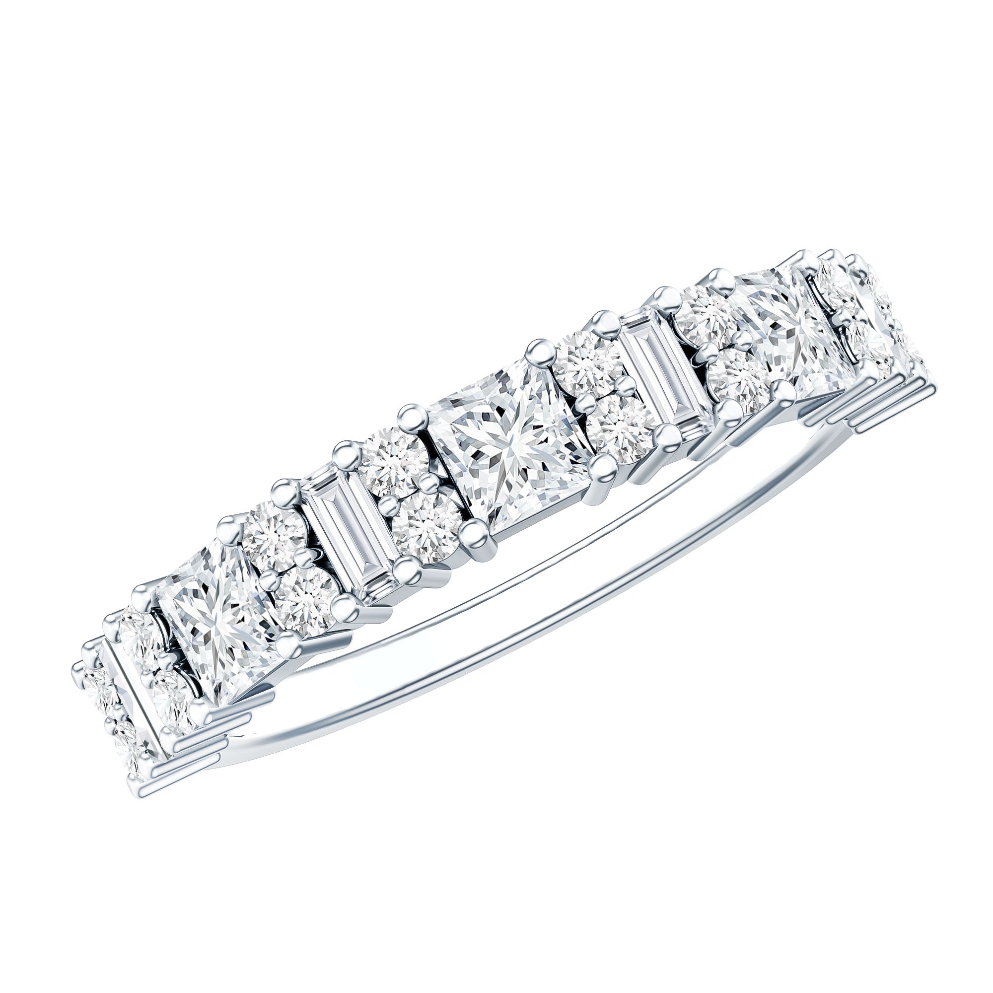 Designer Cubic Zirconia Half Eternity Band Ring AAAA - Rosec Jewels