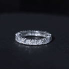 Certified Moissanite Half Eternity Wedding Band for Women D-VS1 - Rosec Jewels