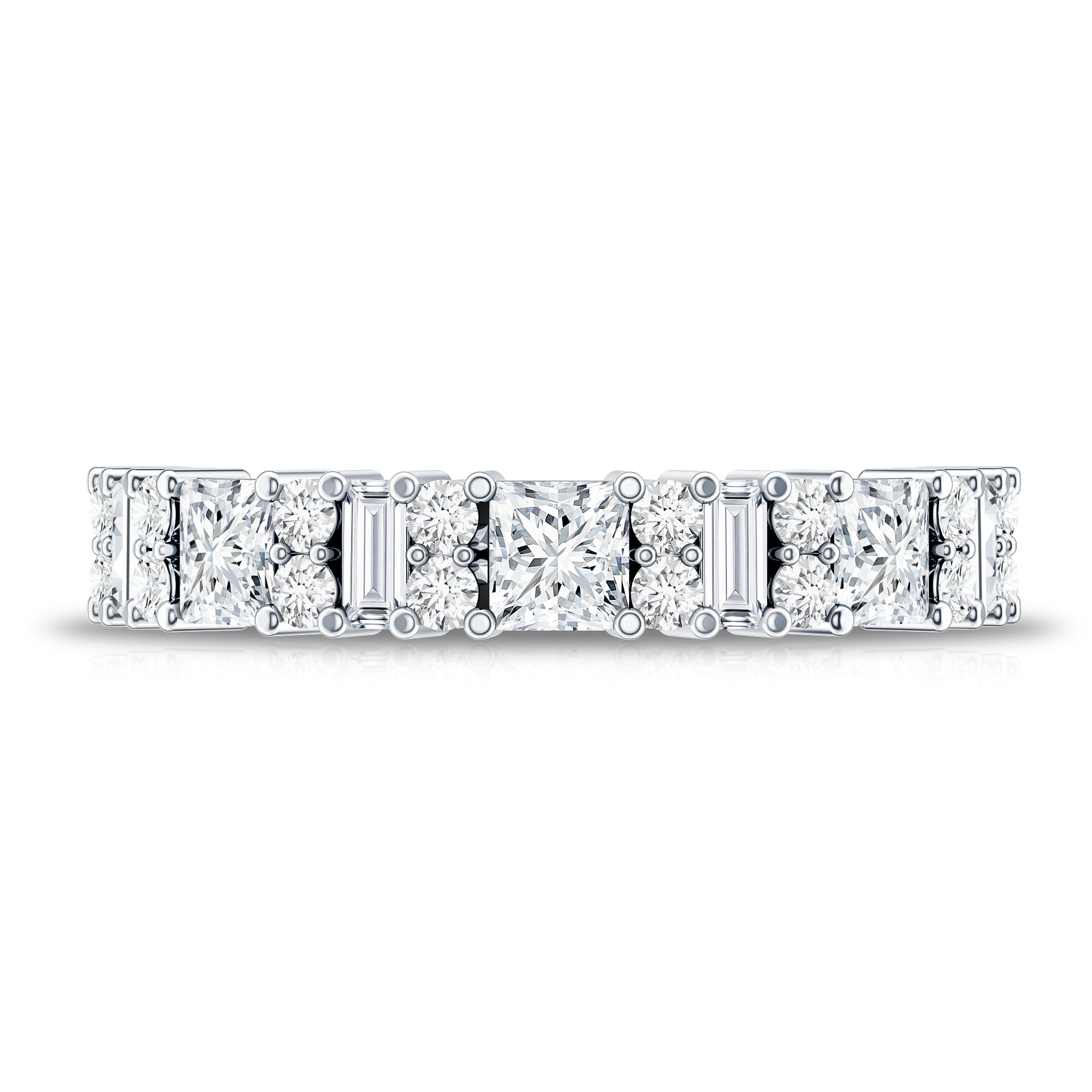 Certified Moissanite Half Eternity Wedding Band for Women D-VS1 - Rosec Jewels