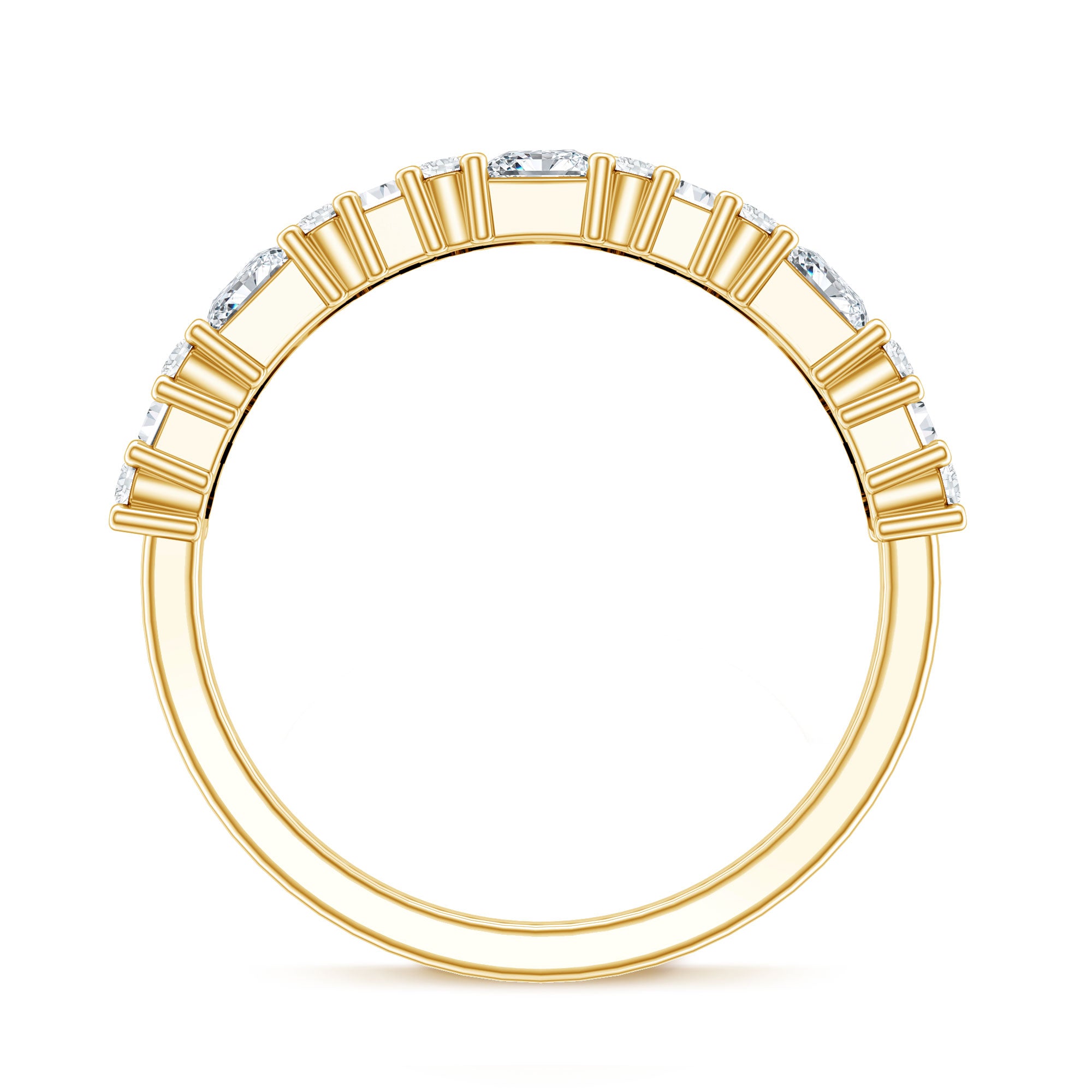 Certified Moissanite Half Eternity Wedding Band for Women D-VS1 - Rosec Jewels