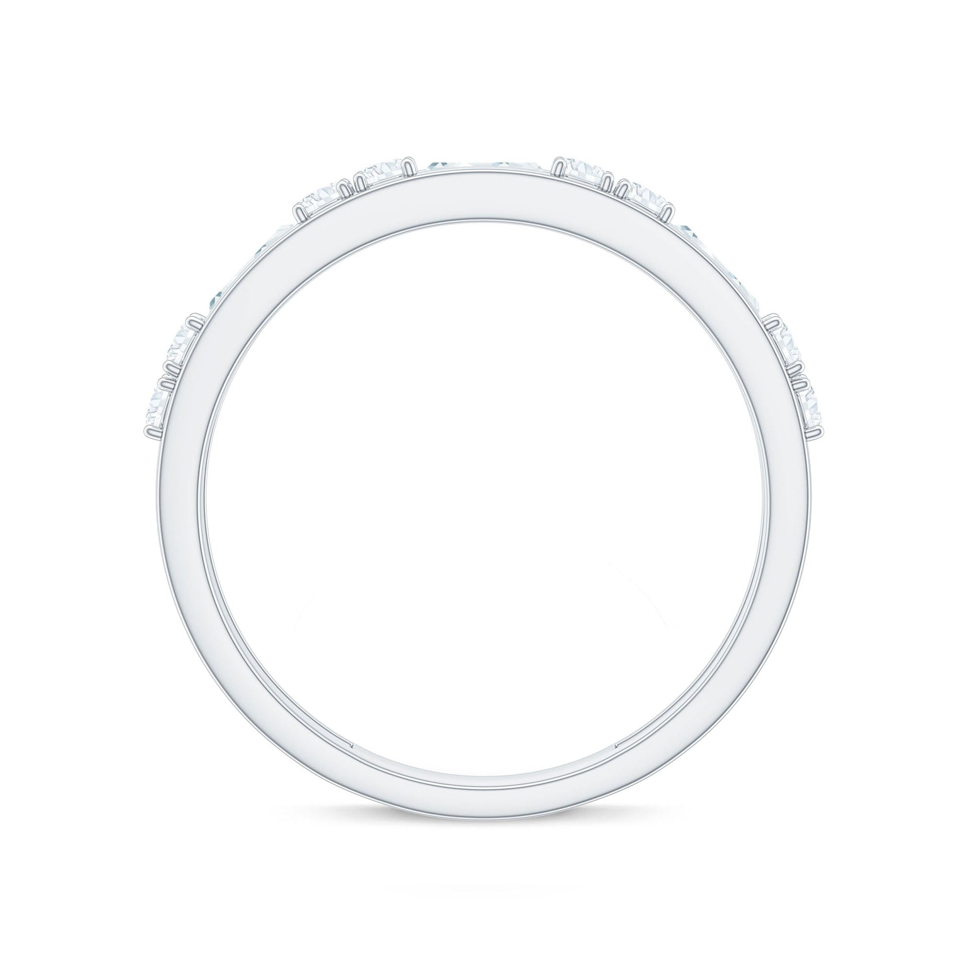 Rosec Jewels-Moissanite Half Eternity Stackable Band Ring