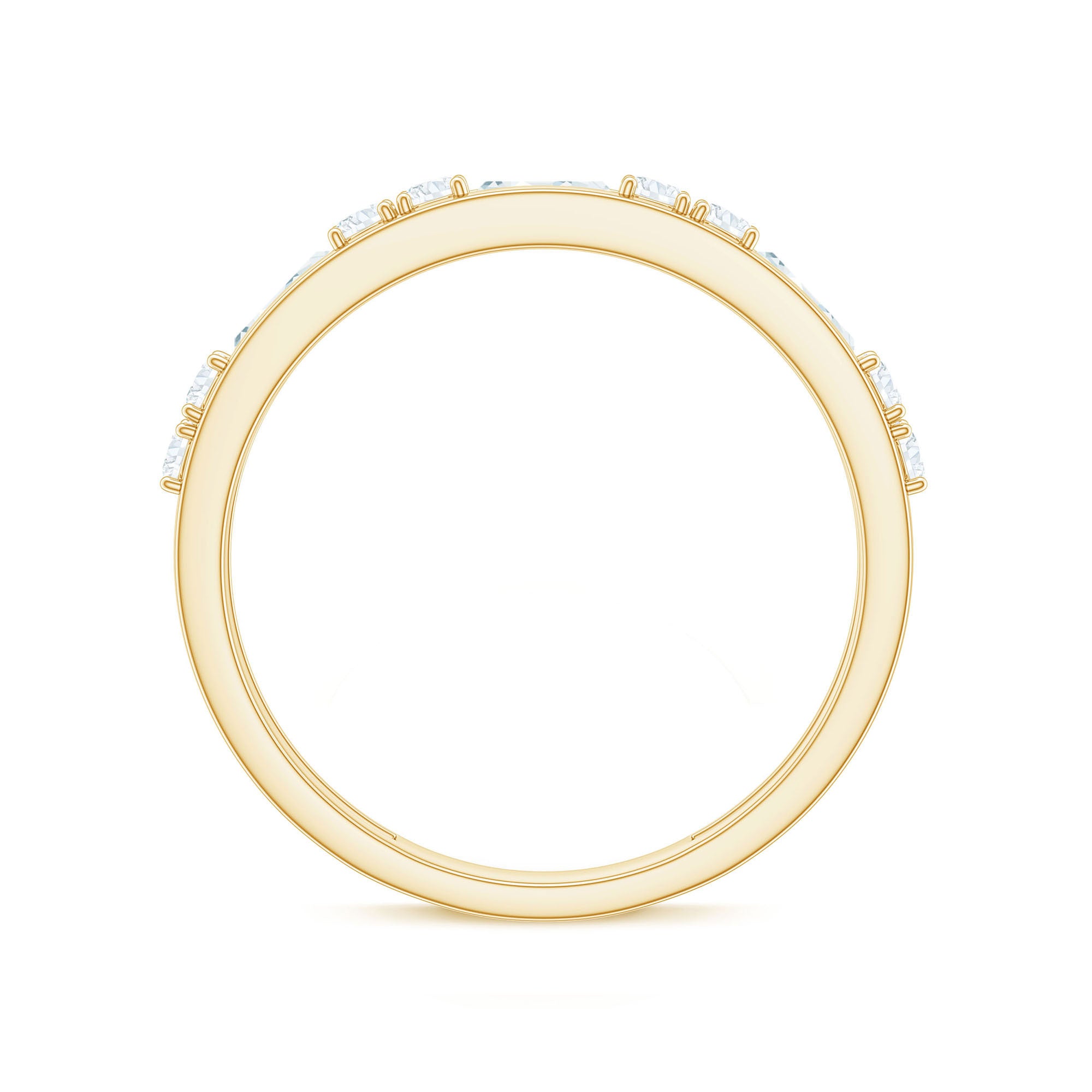 Rosec Jewels-Moissanite Half Eternity Stackable Band Ring