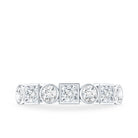 Alternate Bezel Set Moissanite Half Eternity Band Ring D-VS1 - Rosec Jewels