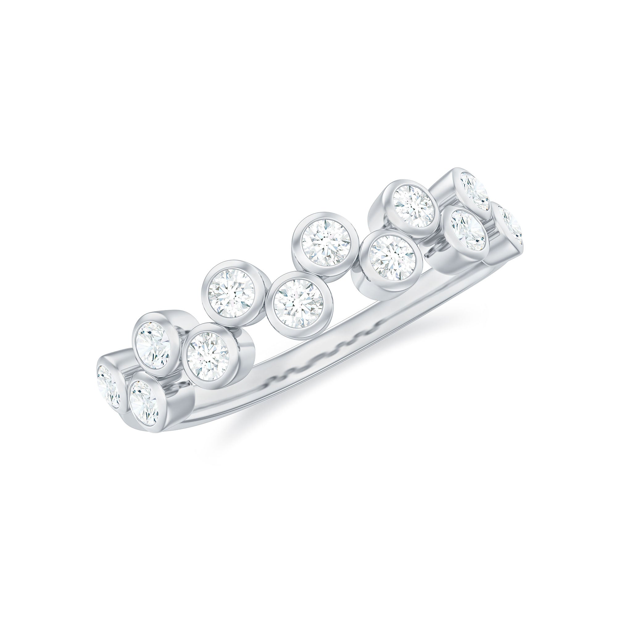 Rosec Jewels-Bezel Set Moissanite Half Eternity Ring for Women