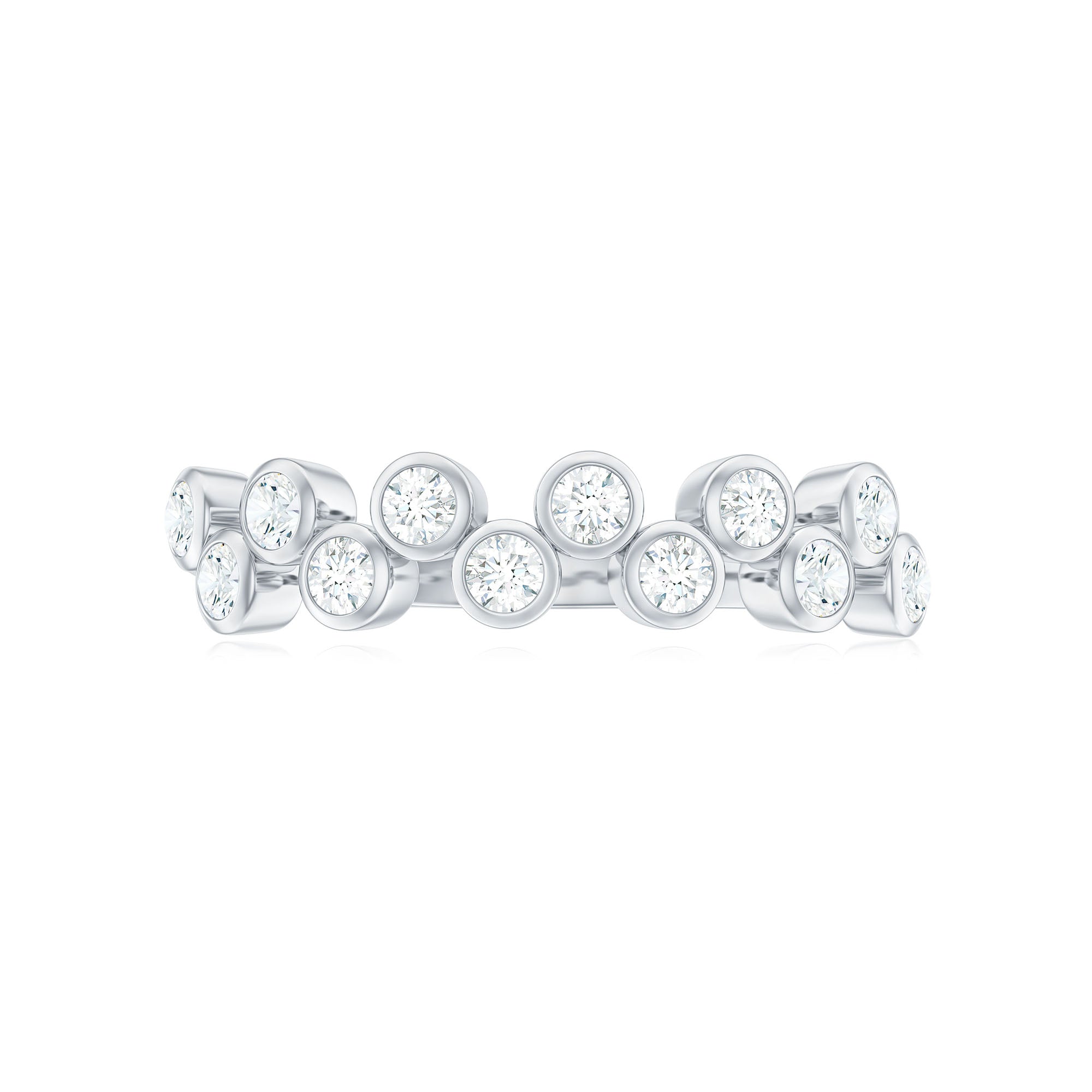 Rosec Jewels-Bezel Set Moissanite Half Eternity Ring for Women