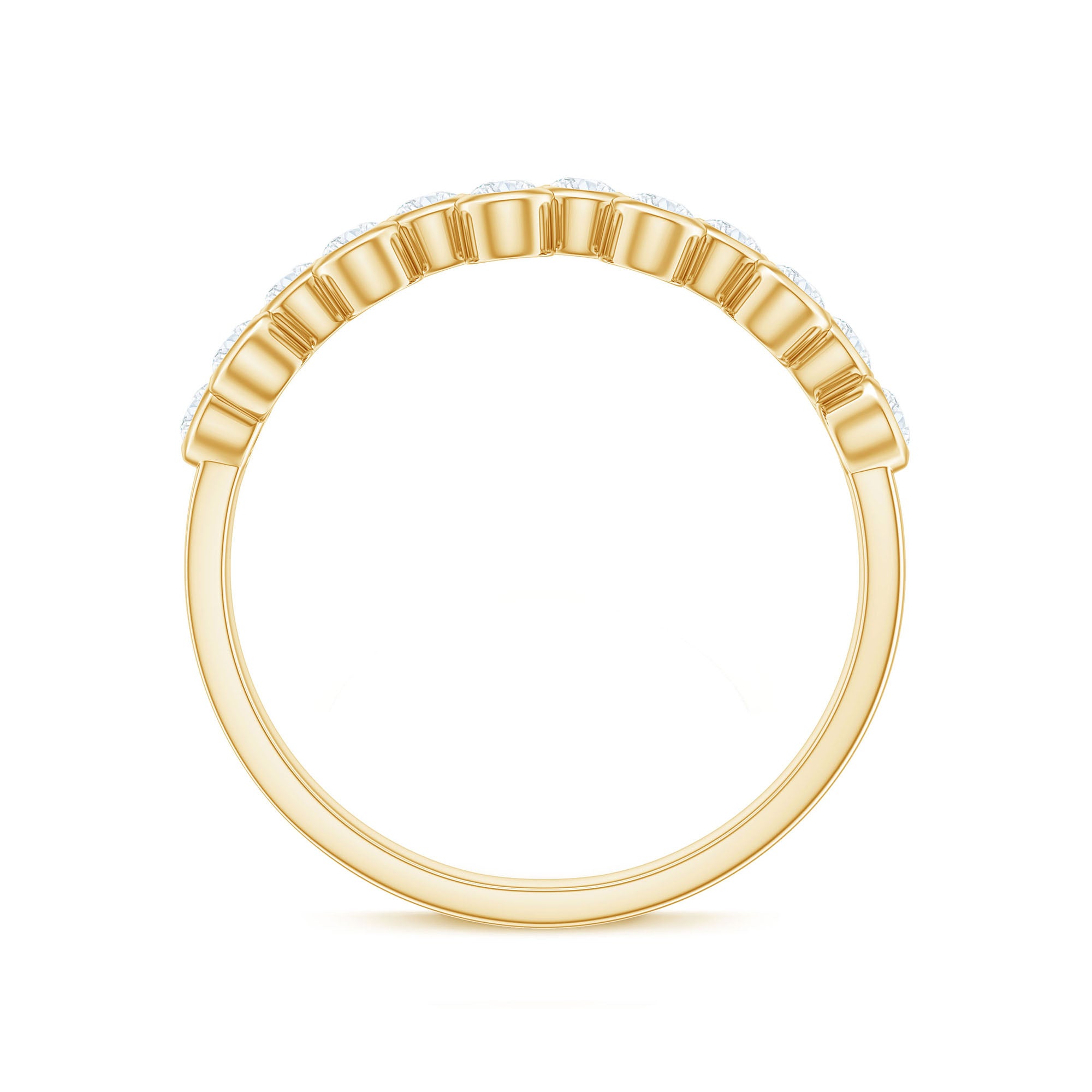 Rosec Jewels-Bezel Set Moissanite Half Eternity Ring for Women