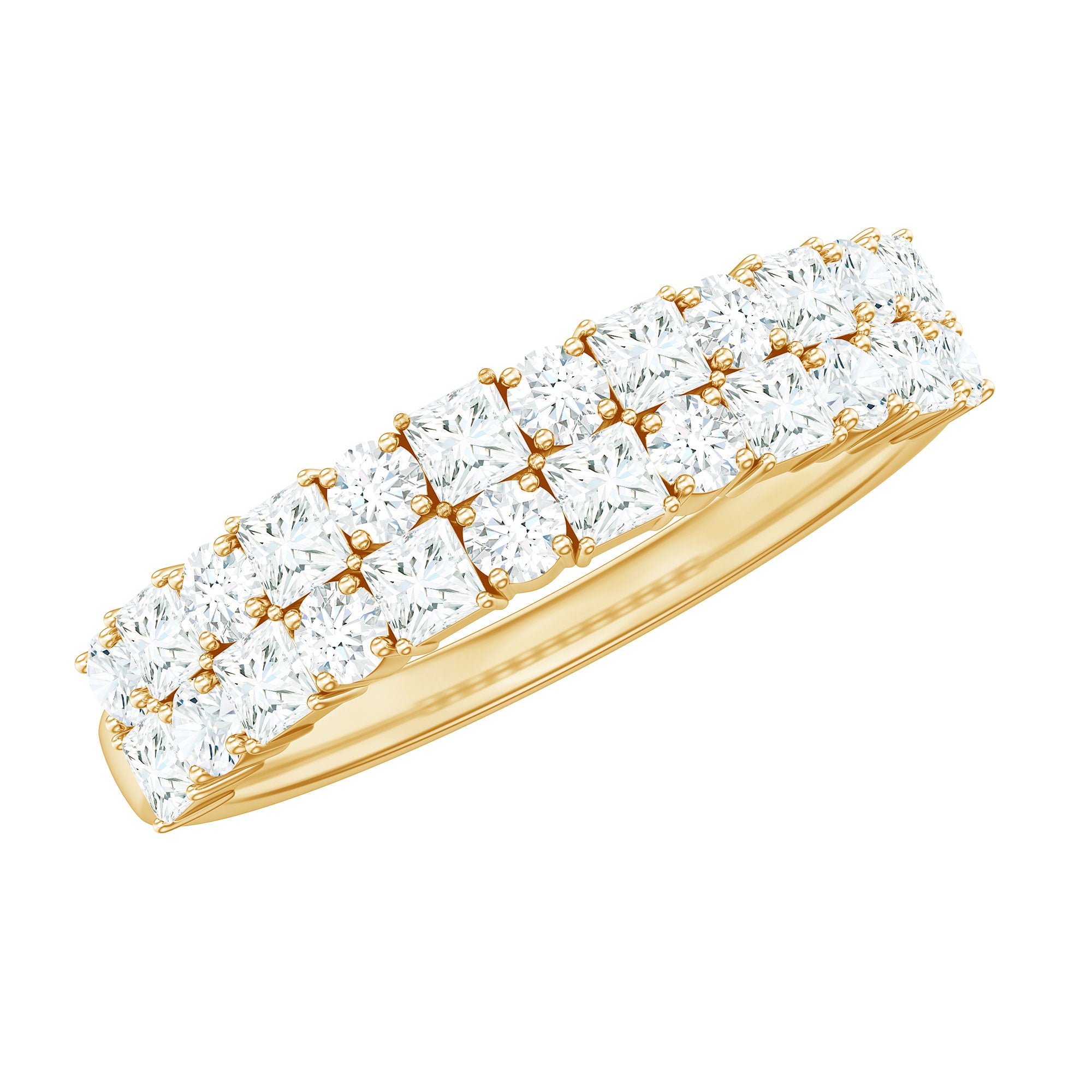 Rosec Jewels-Double Row Moissanite Eternity Wedding Band