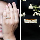 Rosec Jewels-Double Row Moissanite Eternity Wedding Band