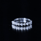 Simulated Diamond Heart Shape Half Eternity Ring AAAA - Rosec Jewels