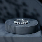Simulated Diamond Heart Shape Half Eternity Ring AAAA - Rosec Jewels