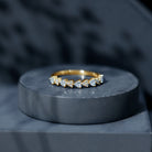 Simulated Diamond Heart Shape Half Eternity Ring AAAA - Rosec Jewels