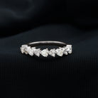 Heart Shaped Moissanite Half Eternity Band Ring D-VS1 - Rosec Jewels