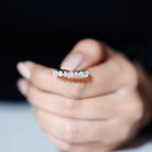 Heart Shaped Moissanite Half Eternity Band Ring D-VS1 - Rosec Jewels