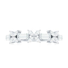 Rosec Jewels-Moissanite Flower Wedding Band Ring with Certificate